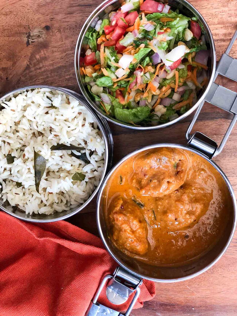 Lunch Box Ideas: Paneer Kofta, Ghee Rice & Salad by Archana's Kitchen