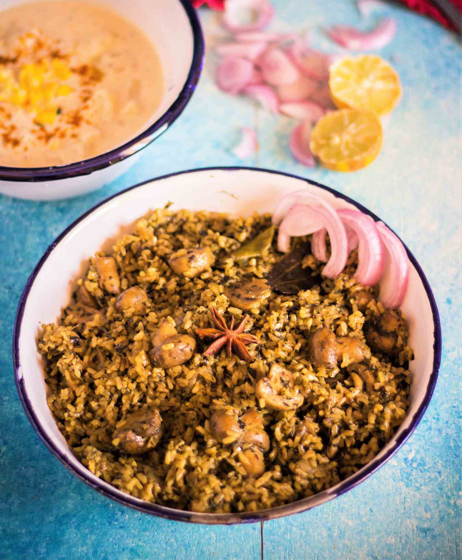 One Pot Methi Mushroom Brown Rice Pulao Recipe