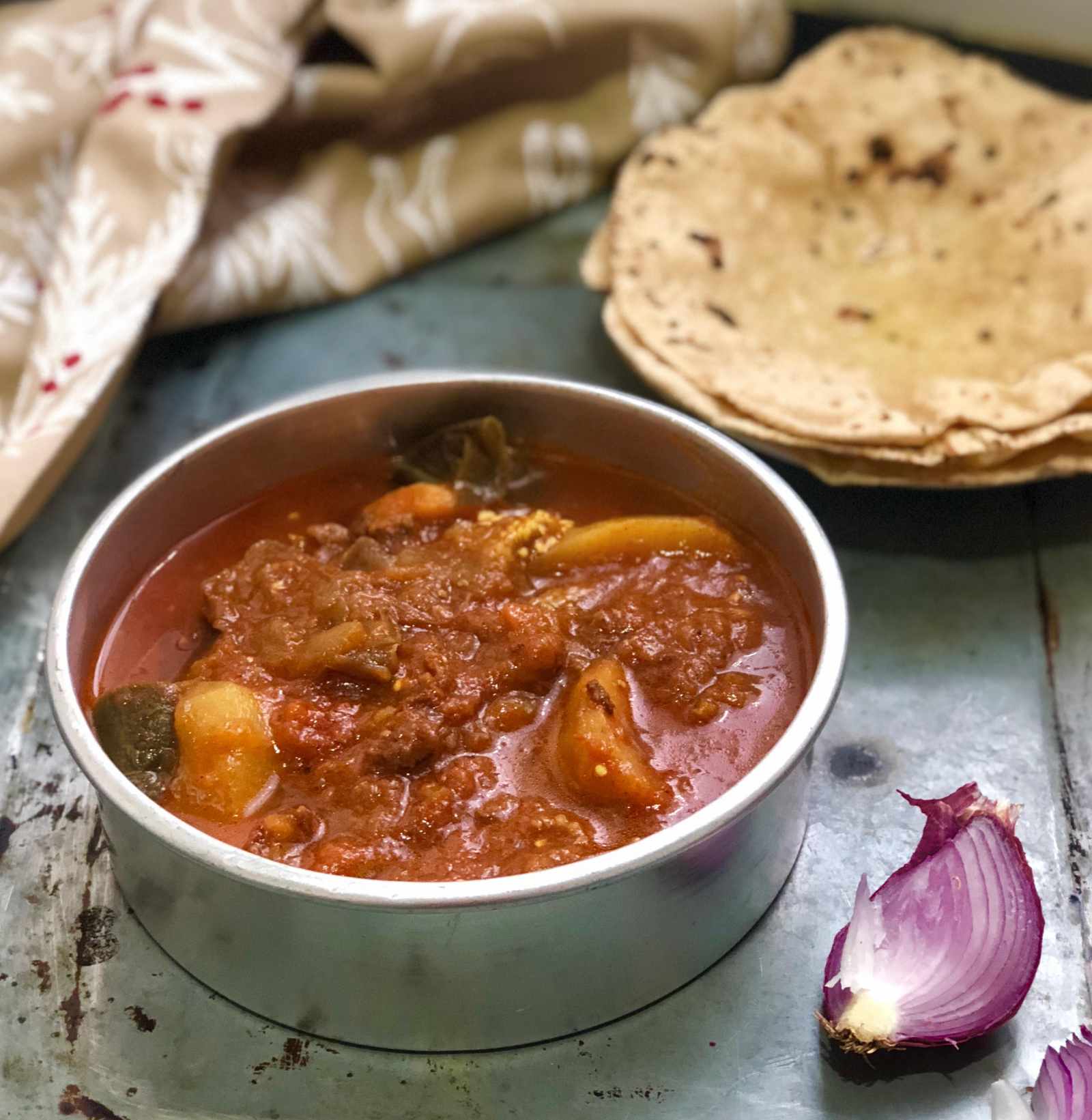 Sindhi Style Wadi Aloo Ki Sabzi Recipe - Spicy Wadi And Potato Curry