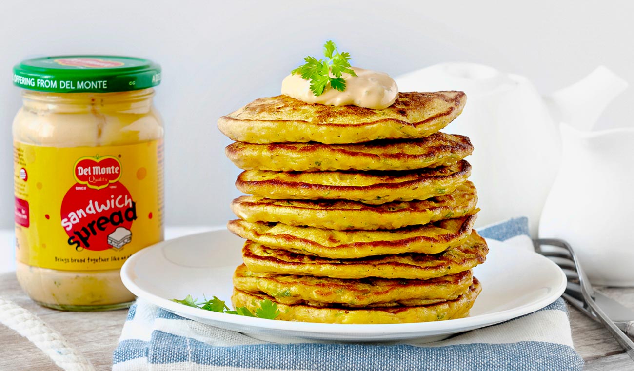 Carrot Corn Mayo Pancake Recipe With Sandwich Spread