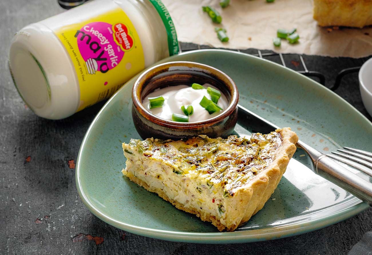 Zesty Fish Quiche Recipe Flavored With Cheesy Garlic Mayo