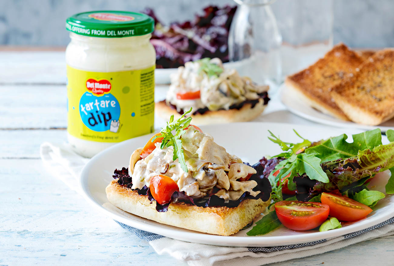 Tuna Roasted Mushroom Sandwich Recipe with Tartare Dip Mayo