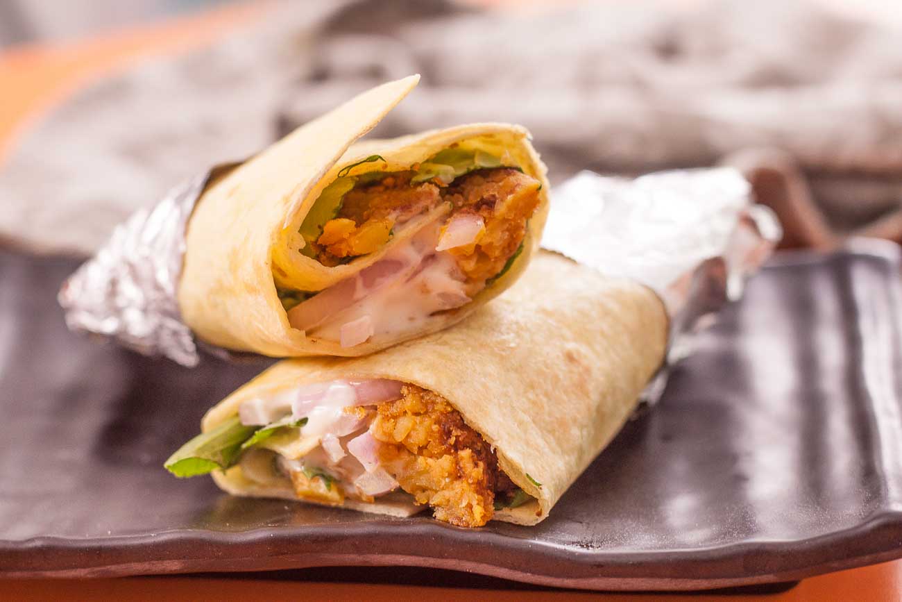 Crunchy Falafel Wrap With Garlic Mayo