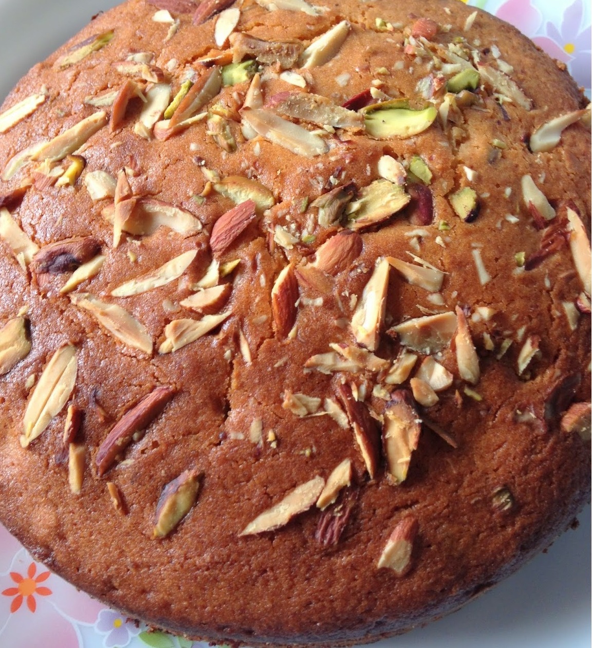 Eggless Whole wheat And Orange Almond Cake Recipe