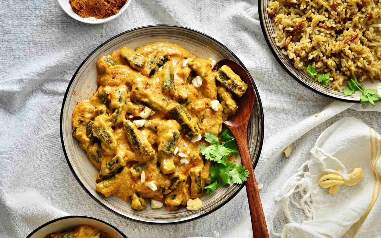 Shahi Bhindi in cashew Nut Gravy thumbnail 1280x800