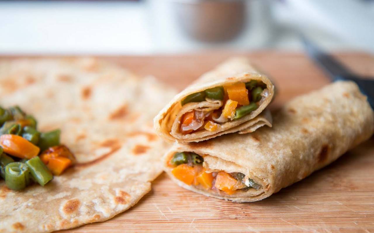 Leftover Rotis Indian Healthy Paratha Vegetable Rolls