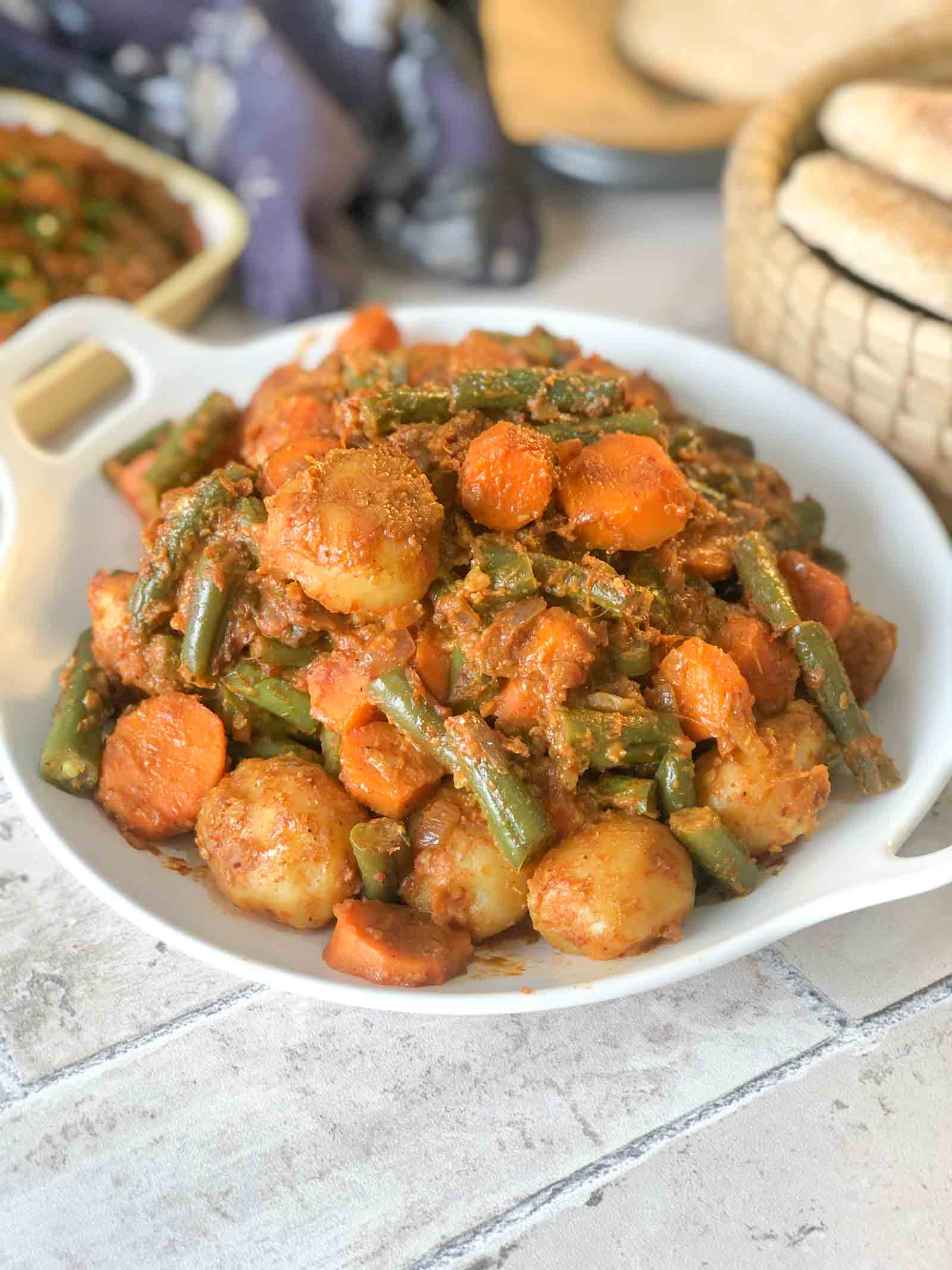 Goan Batata Recheado Recipe With Carrots & Beans