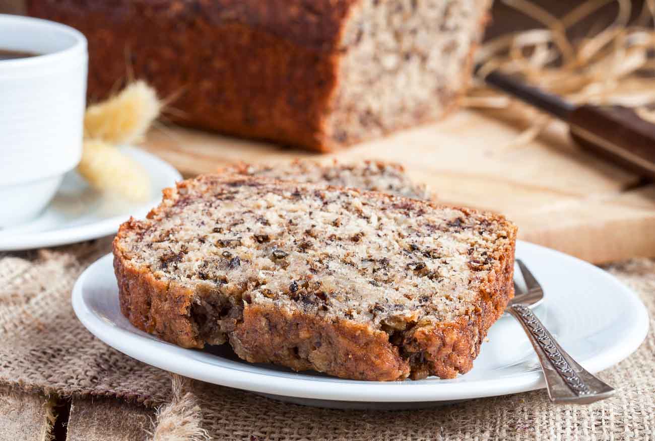 Banana Loaf Cake with Dates & Walnuts - Easy Peasy Lemon Squeezy