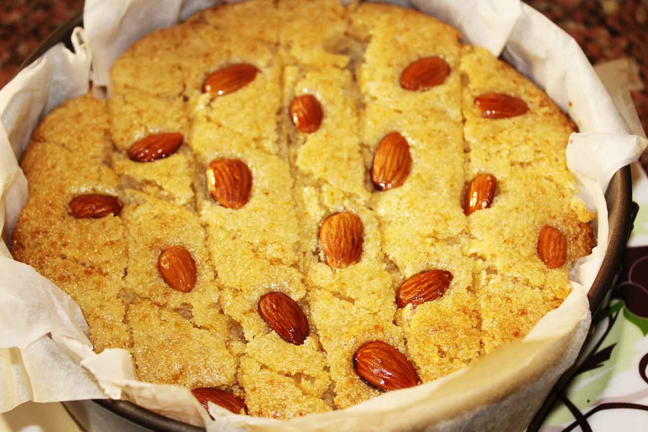 Basbousa Recipe - Middle Eastern Semolina Cake Basbousa Recipe - Middle Eastern Semolina Cake