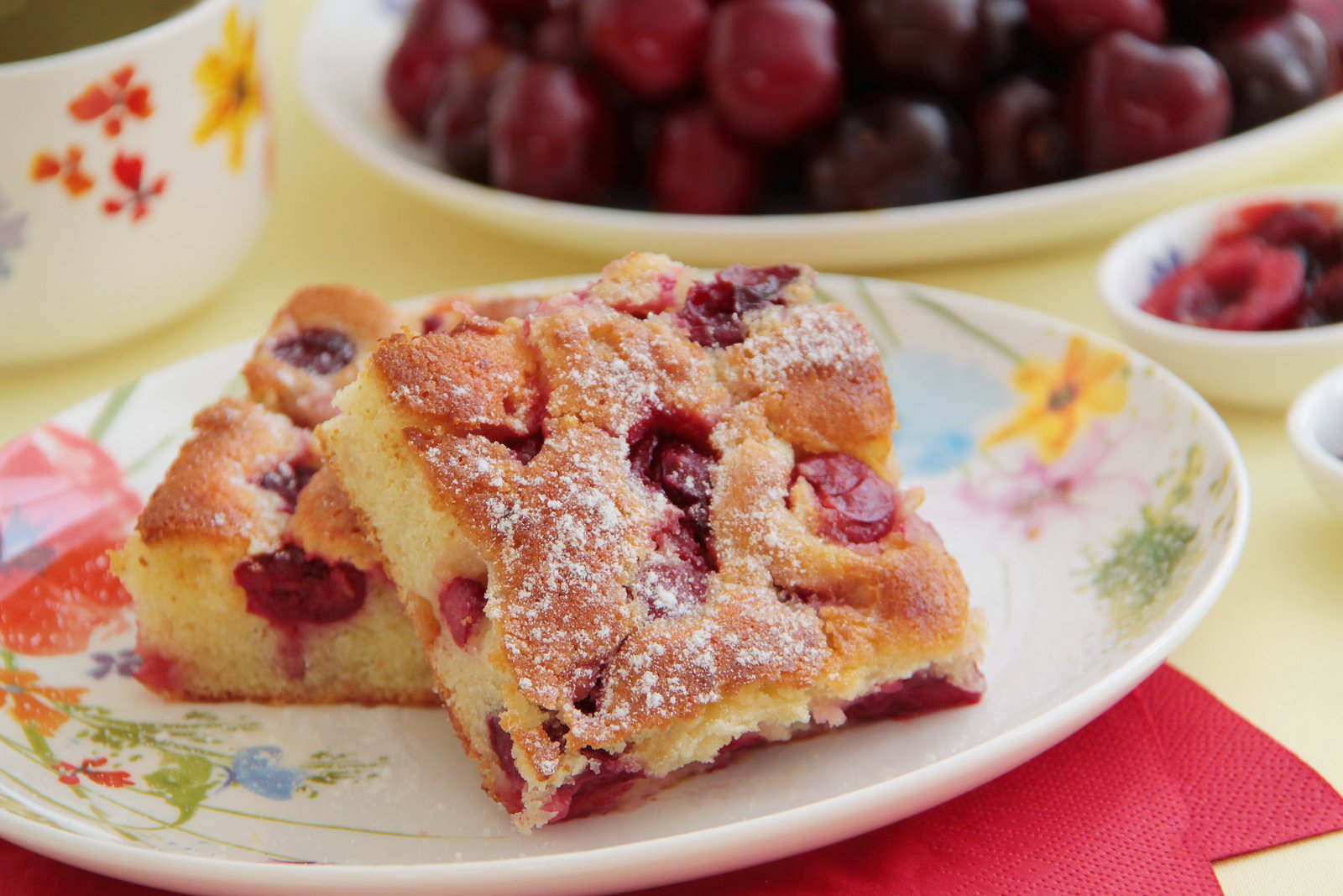 Eggless Fresh Cherry Cake Recipe 