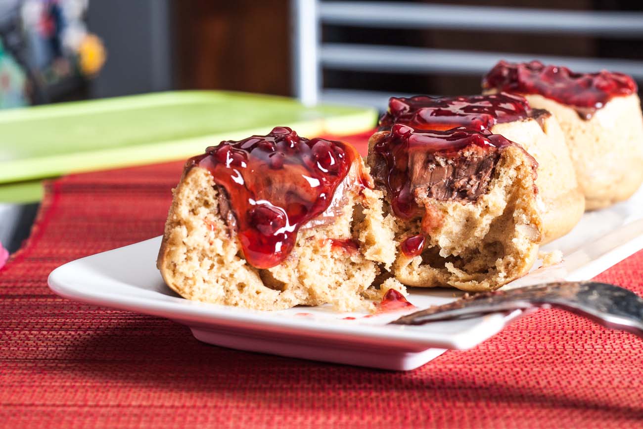 Chocolate Filled Pumpkin Cupcake Recipe With Raspberry Topping