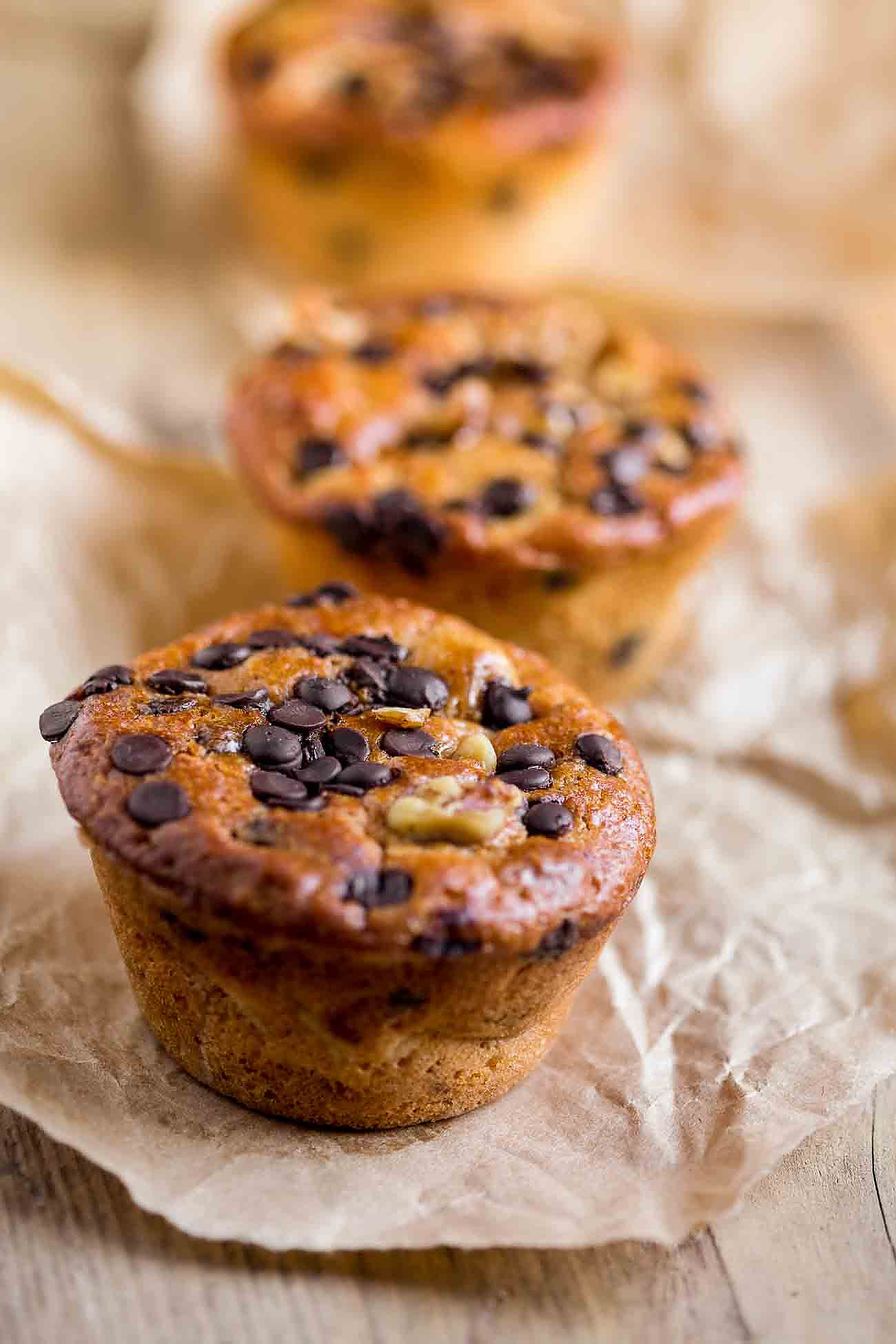 Eggless Banana Walnut Chocolate Chip Muffin Recipe-Vegan Options