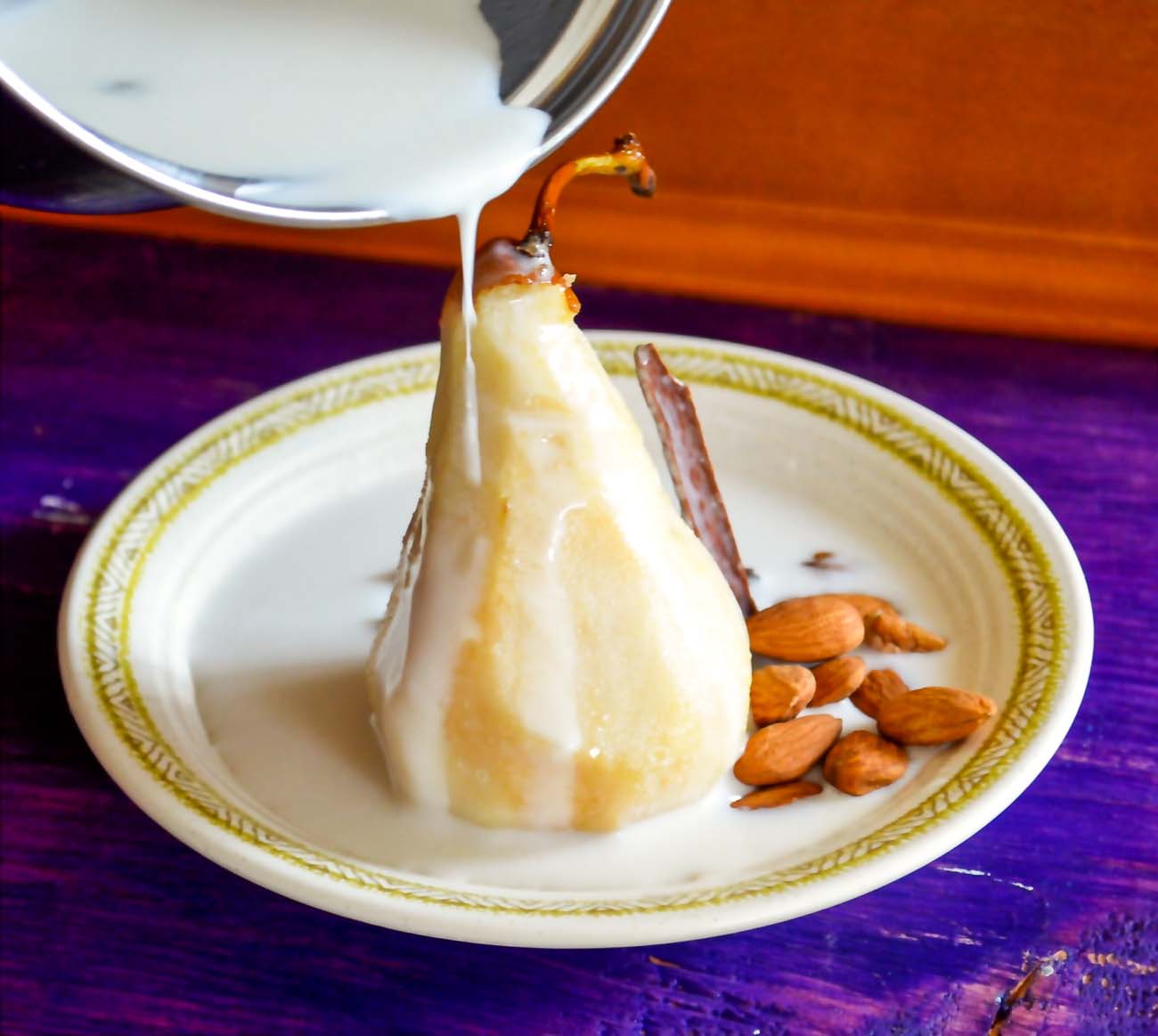 Creamy Coconut Poached Pears Recipe