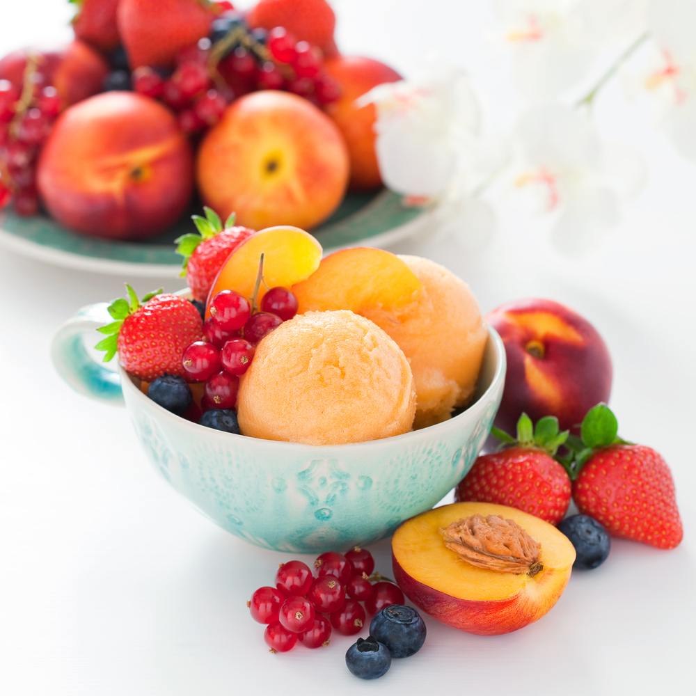 Peach Sorbet Recipe with Pineapple Puree