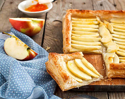 Apple Tart With Puff Pastry Recipe Open Pie By Archana S Kitchen