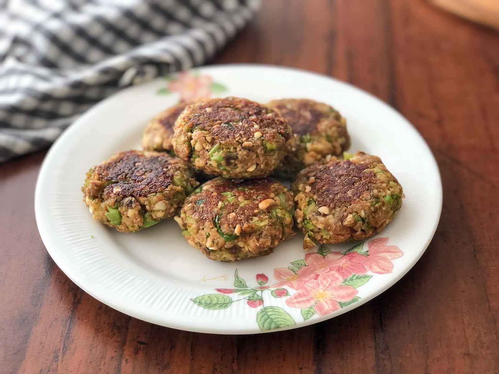 Broccoli Peanut Oats Tikki Recipe Broccoli Peanut Oats Tikki Recipe