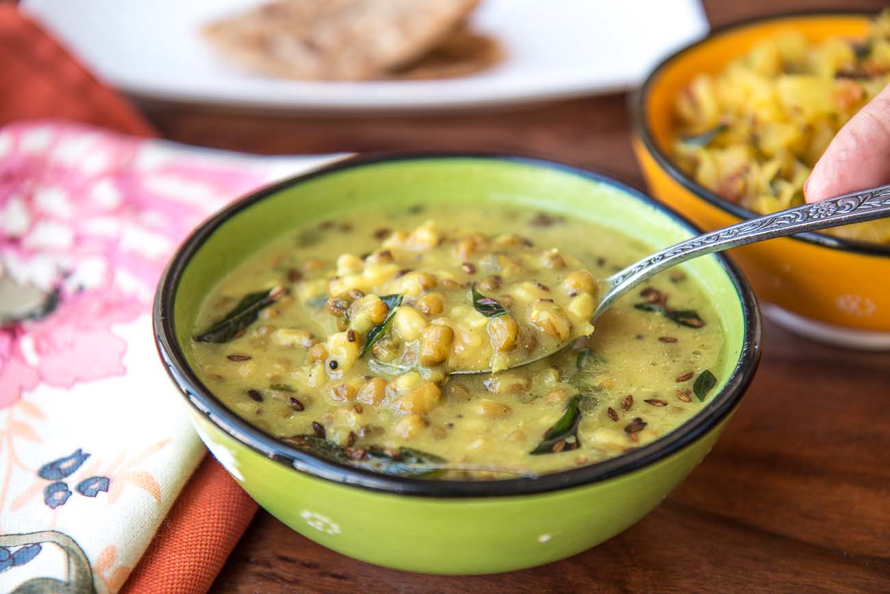 Everyday Meal Plate: Sattvik Recipes with Green Mung Bean Dal, Broccoli  Stir Fry & Methi Pulao by Archanas Kitchen