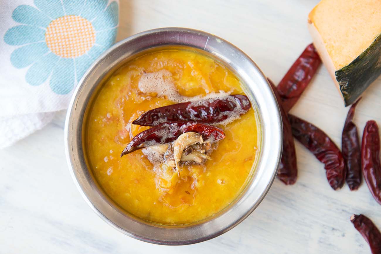 Pumpkin Dal with Garlic Tadka Recipe