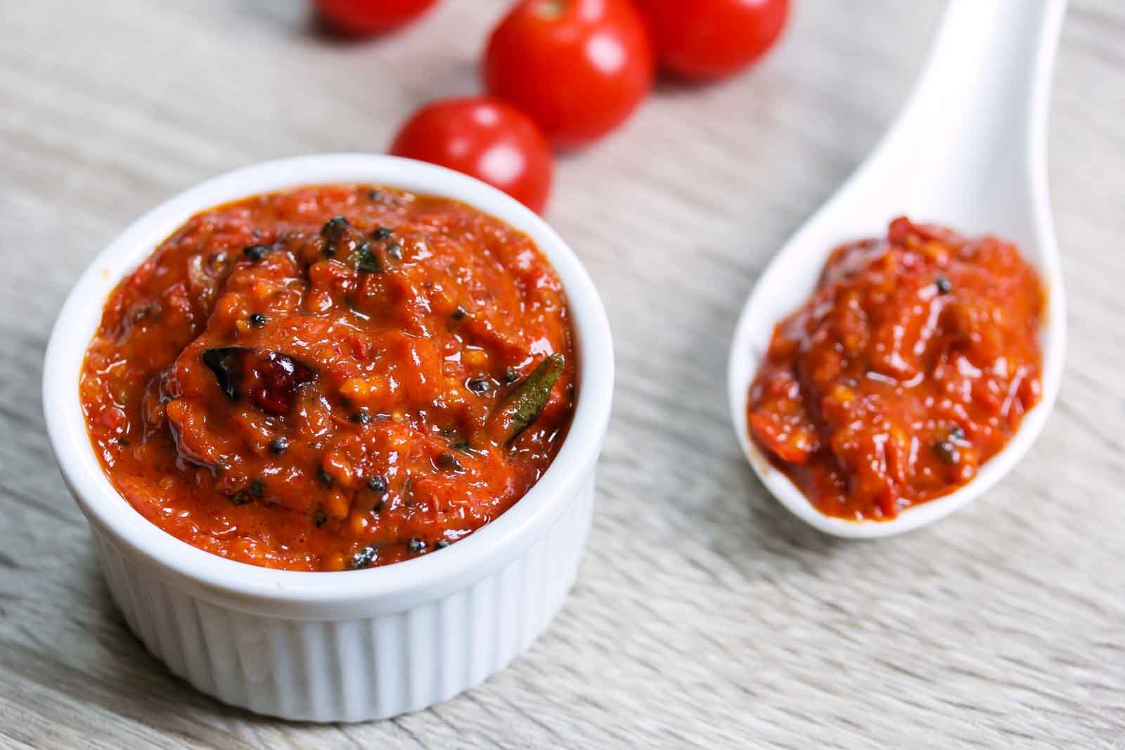 Spicy Tomato Pickle Recipe - South Indian Thakkali Thokku by Archana's