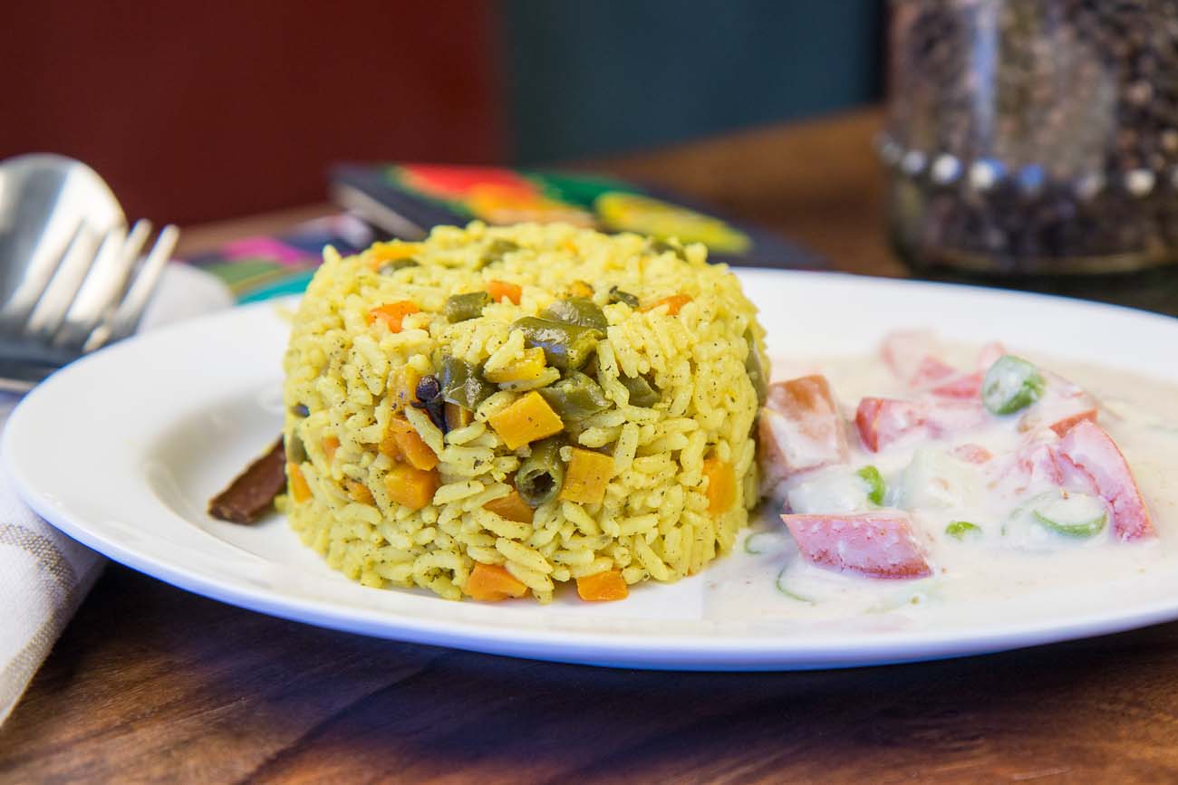 One Pot Spicy Vegetable Pulao Recipe with Coconut Milk