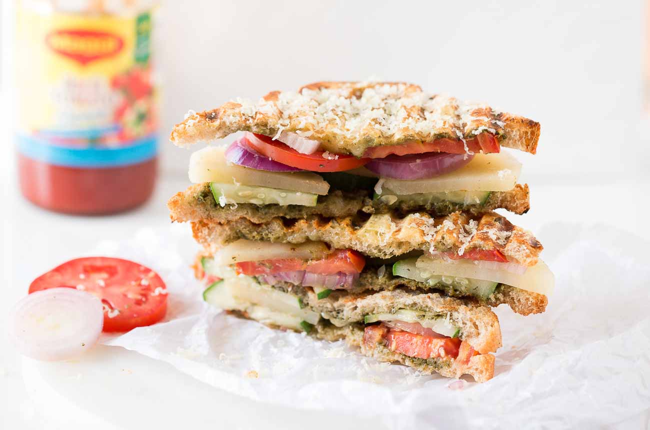 Green Mint Chutney Veggie Sandwich Recipe