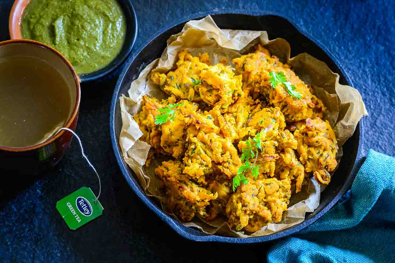 Pan Fried Onion Pakora Recipe - A Perfect Diwali & Evening Snack