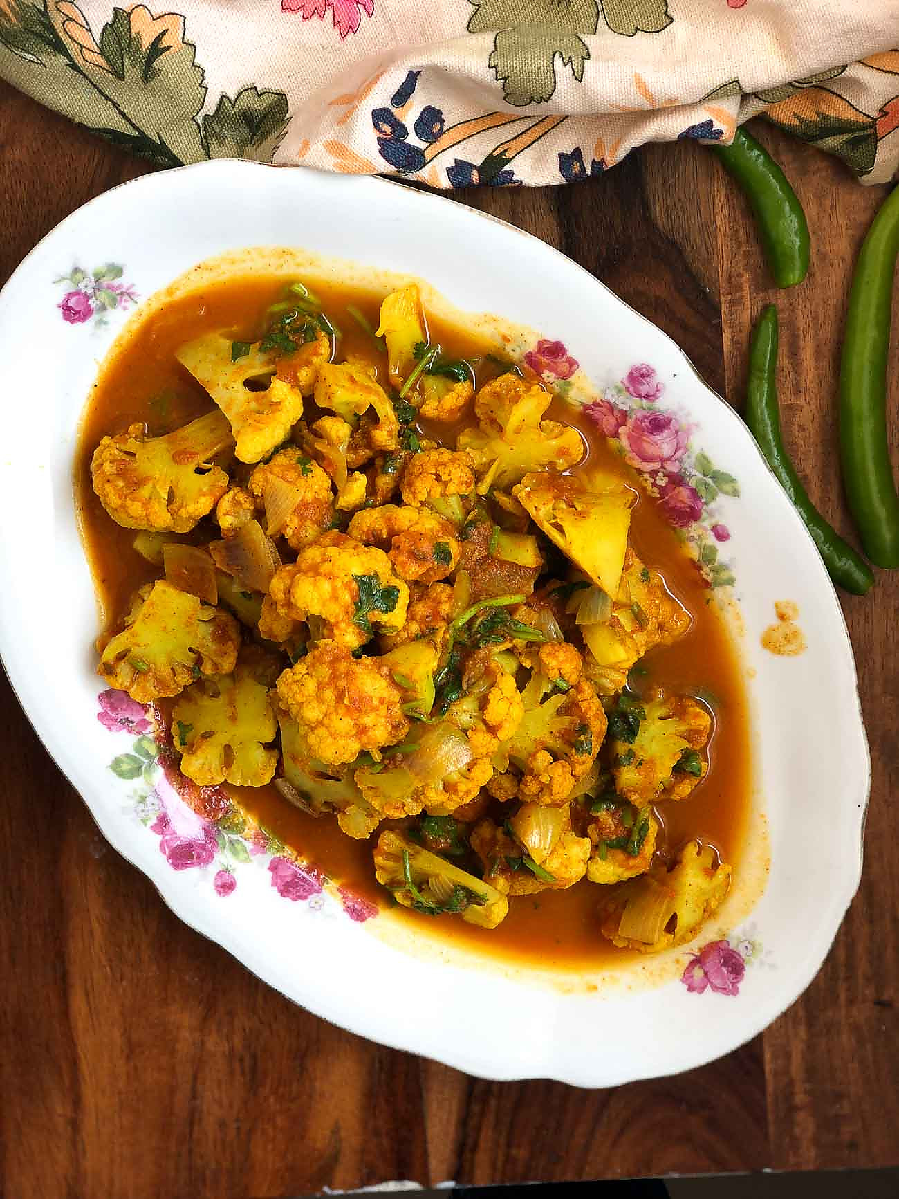 how many calories in cauliflower sabzi