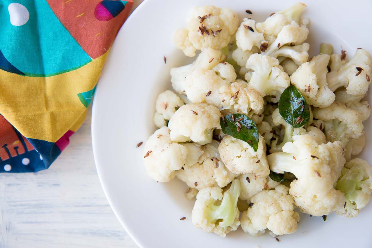 Steamed Cauliflower Curry Recipe (Healthy Stir Fry)