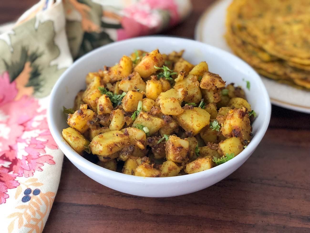 Sukhi Aloo Sabzi Recipe (Spiced Potato Stir Fry) by Archana's Kitchen