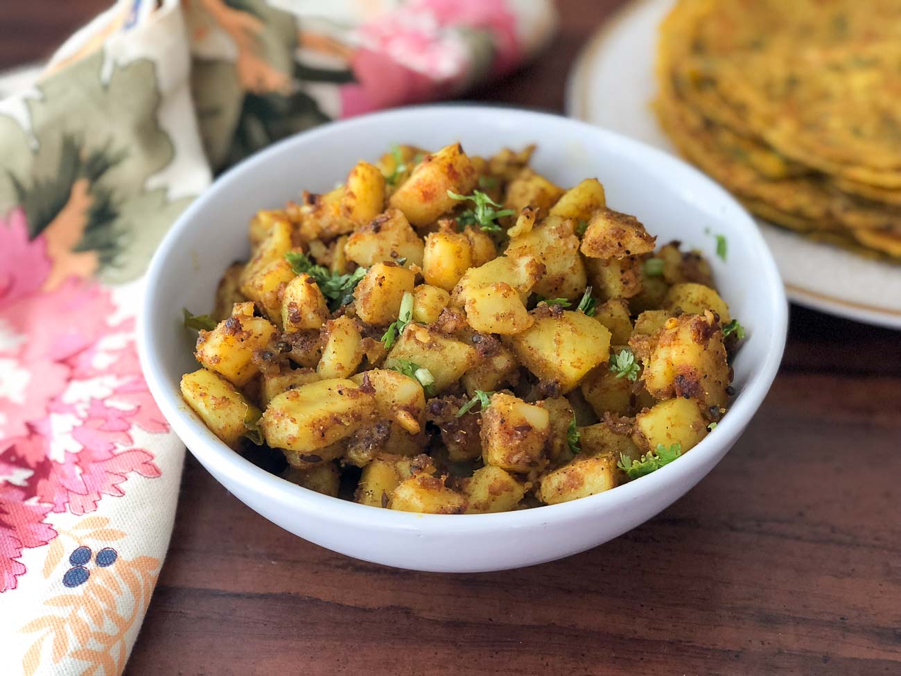 Lunch with Vaya Tyffyn: Jeera Aloo Subzi, Magge Kodel, Phulka and