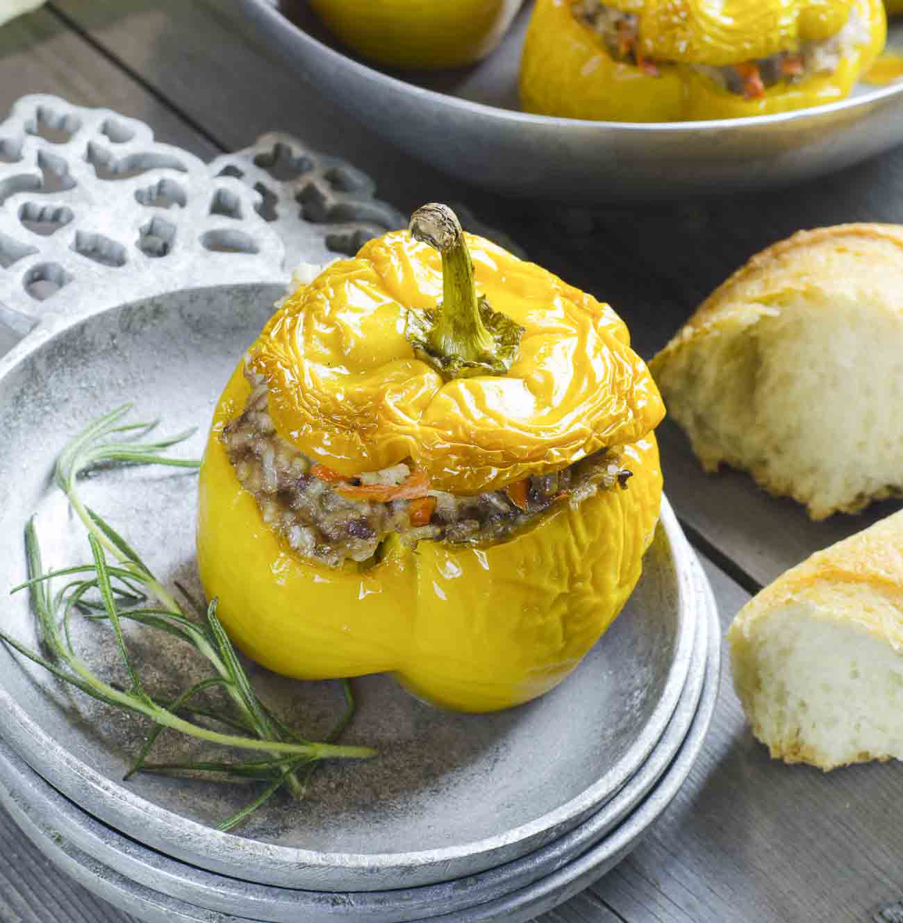 Vegetarian Stuffed Bell Peppers with Spiced Potato Recipe (Stuffed Capsicum)