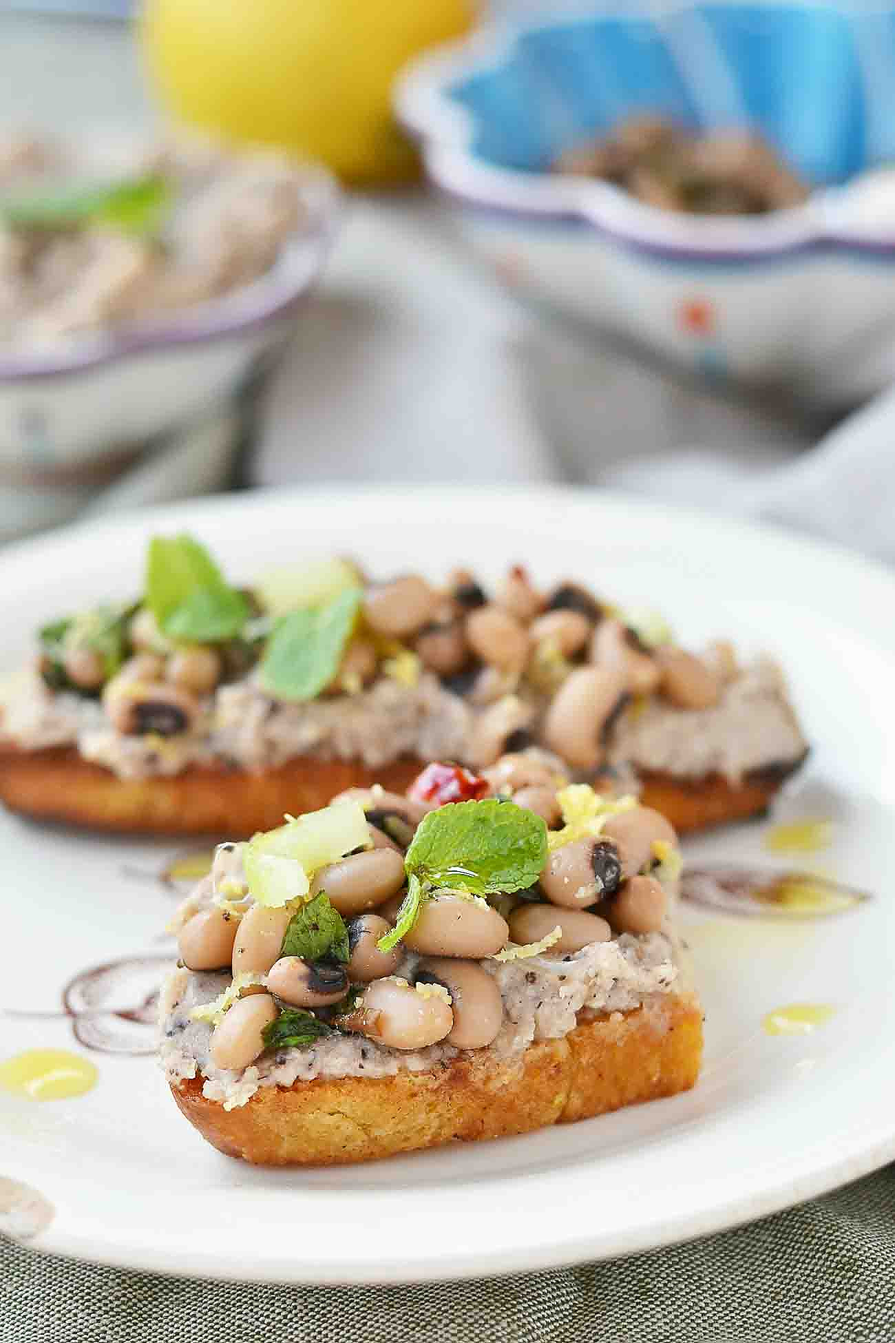 Black Eyed Bean Lemon Bruschetta Recipe