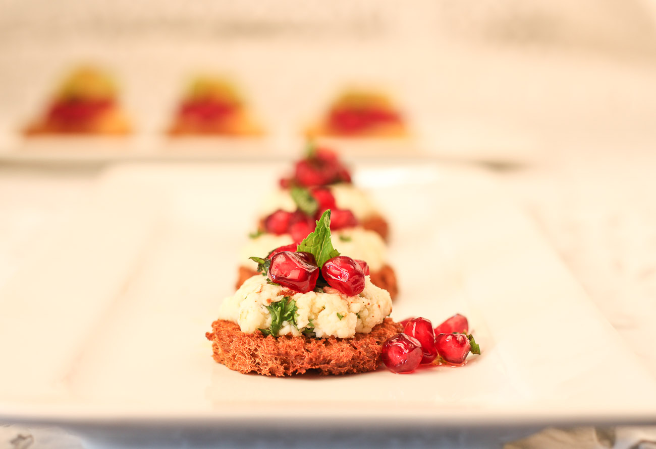 Goat Cheese Crostini Recipe With Mint Pomegranate