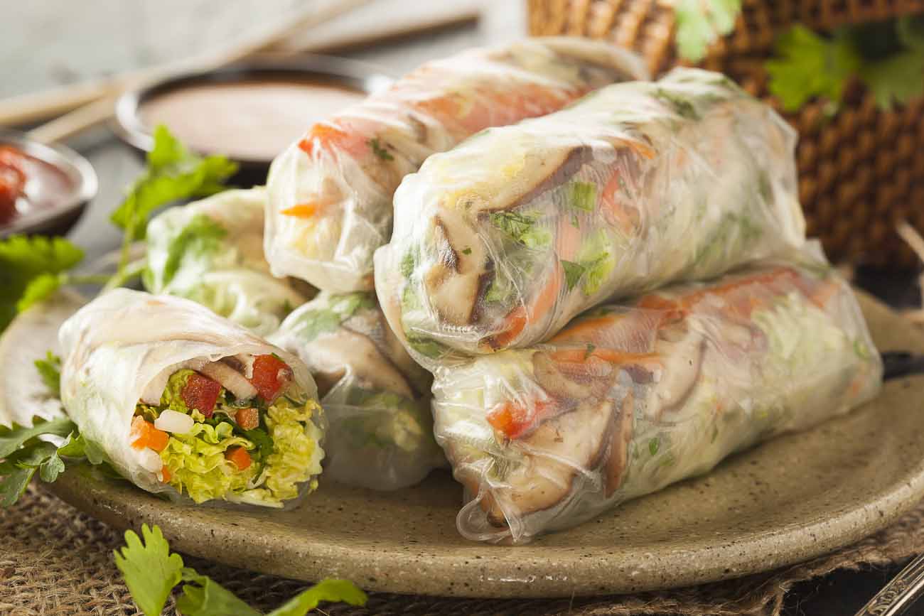 Vietnamese Vegetarian Spring Rolls Recipe With Mushrooms & Vegetables
