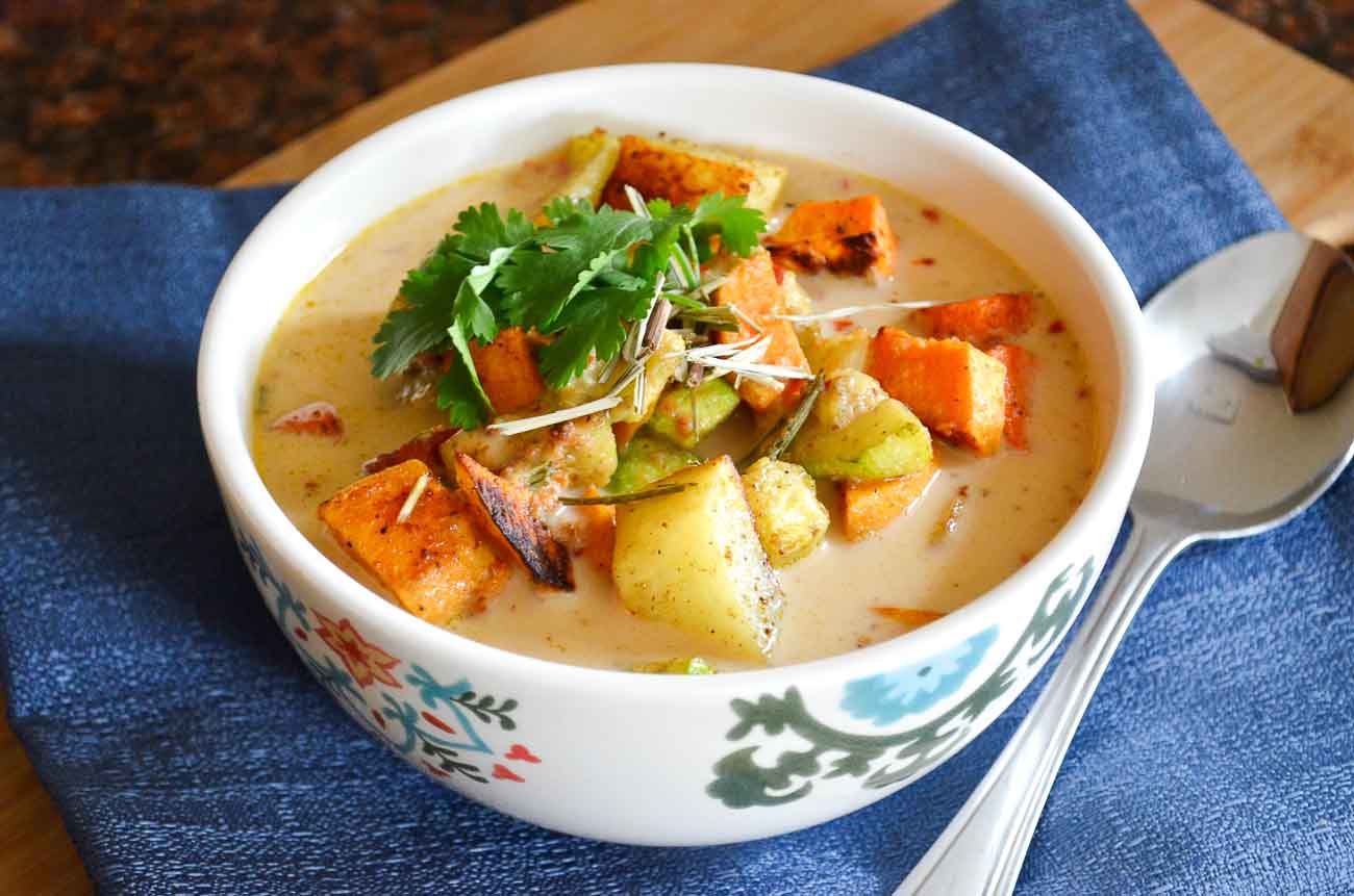 Thai Roasted Vegetables with Peanut Coconut Sauce Recipe Thai Roasted Vegetables with Peanut Coconut Sauce Recipe