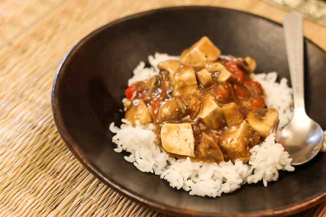 Tofu Mushroom Curry Recipe in Ginger Mustard Sauce