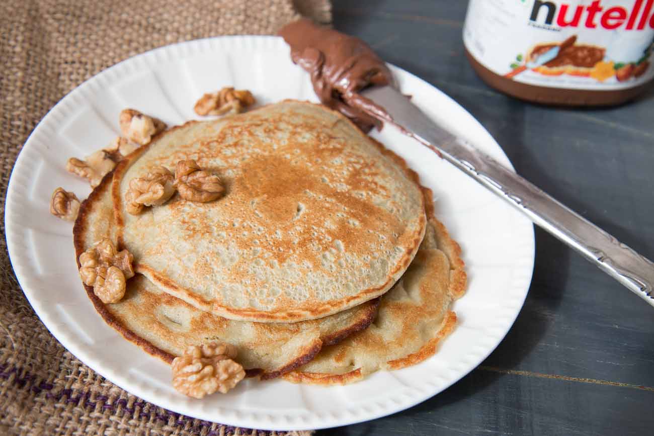 Pearl Millet Pancake With Walnuts & Nutella (Bajra Millet)