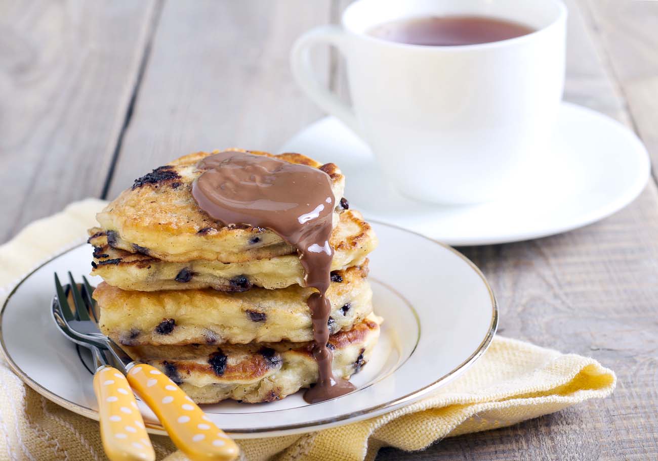 Whole Wheat Chocolate Chip Pancakes With Apples Recipe