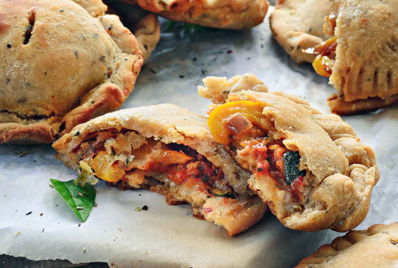 Whole Wheat Roasted Vegetable Pizza Pockets Recipe