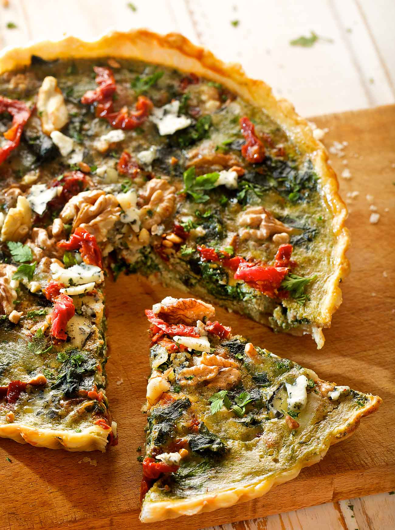 Kale Blue Cheese And Cranberry Quiche Recipe