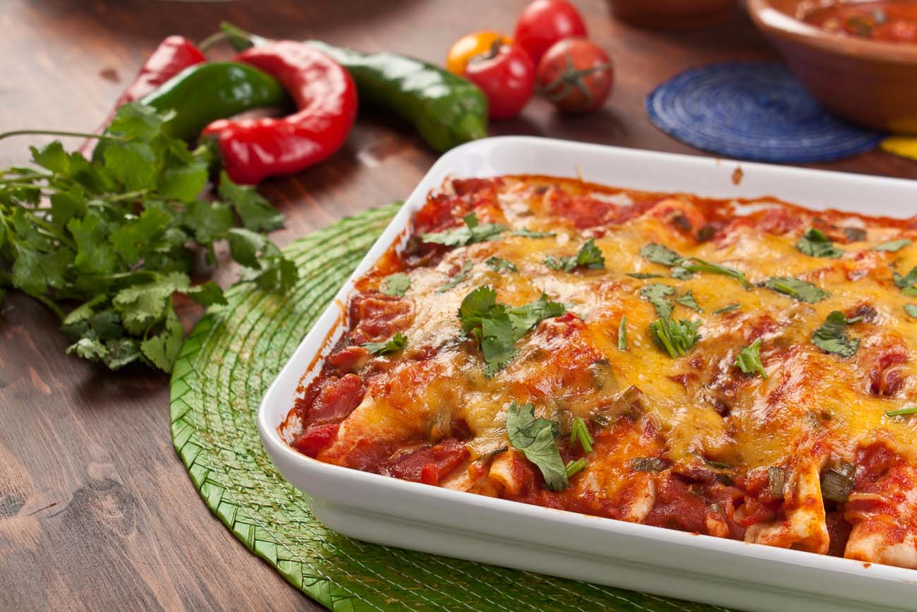 Mexican Vegetarian Bean & Cheese Enchiladas Recipe