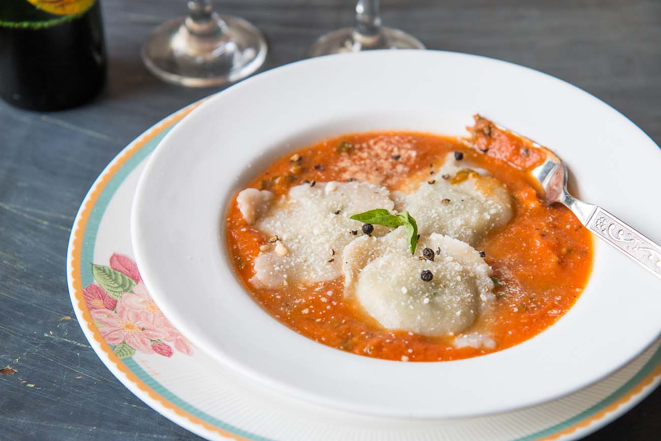 Whole Wheat Spinach Ricotta Ravioli In Creamy Tomato Basil Sauce Recipe