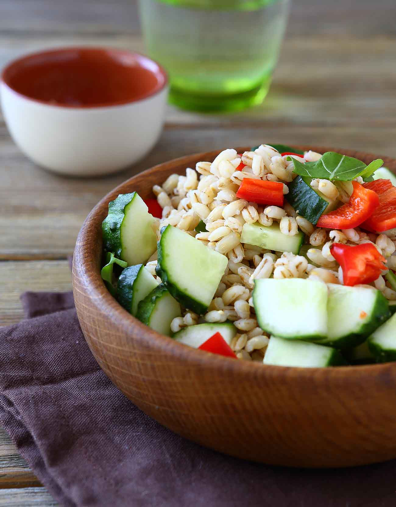 Barley Salad With Mint, Cucumber & Olives