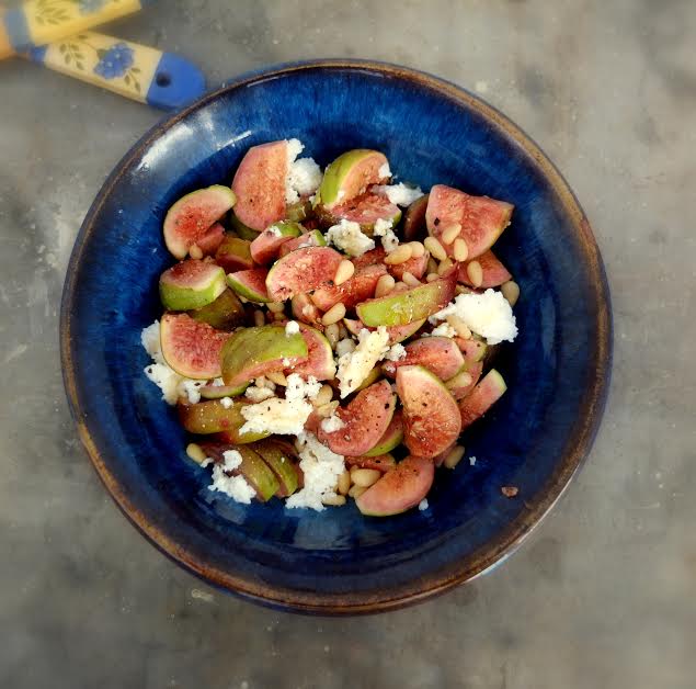 Fig, Ricotta And Honey Salad Recipe With Pine Nuts