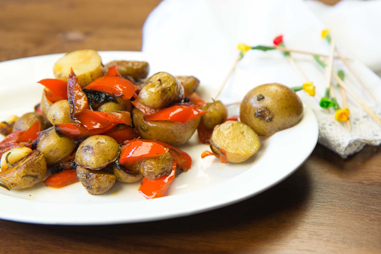 Rosemary Roasted Potatoes And Pepper Salad Recipe