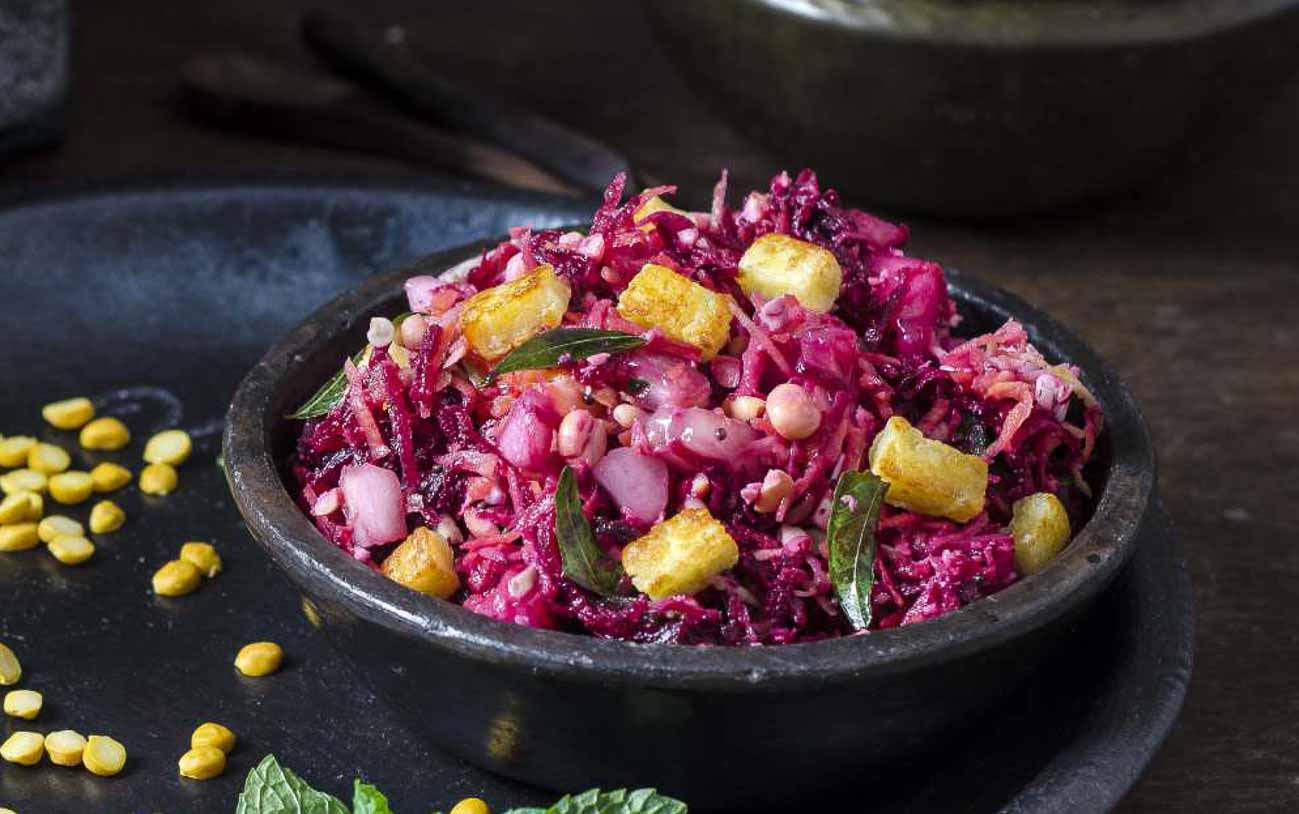 South Indian Kosambari Recipe With Raw Mango, Cucumber, Carrot & Beetroot