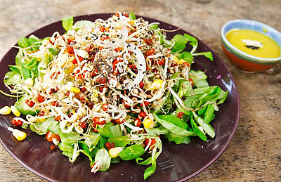 Asian Style Bean Sprout & Corn Salad Recipe by Archana's Kitchen