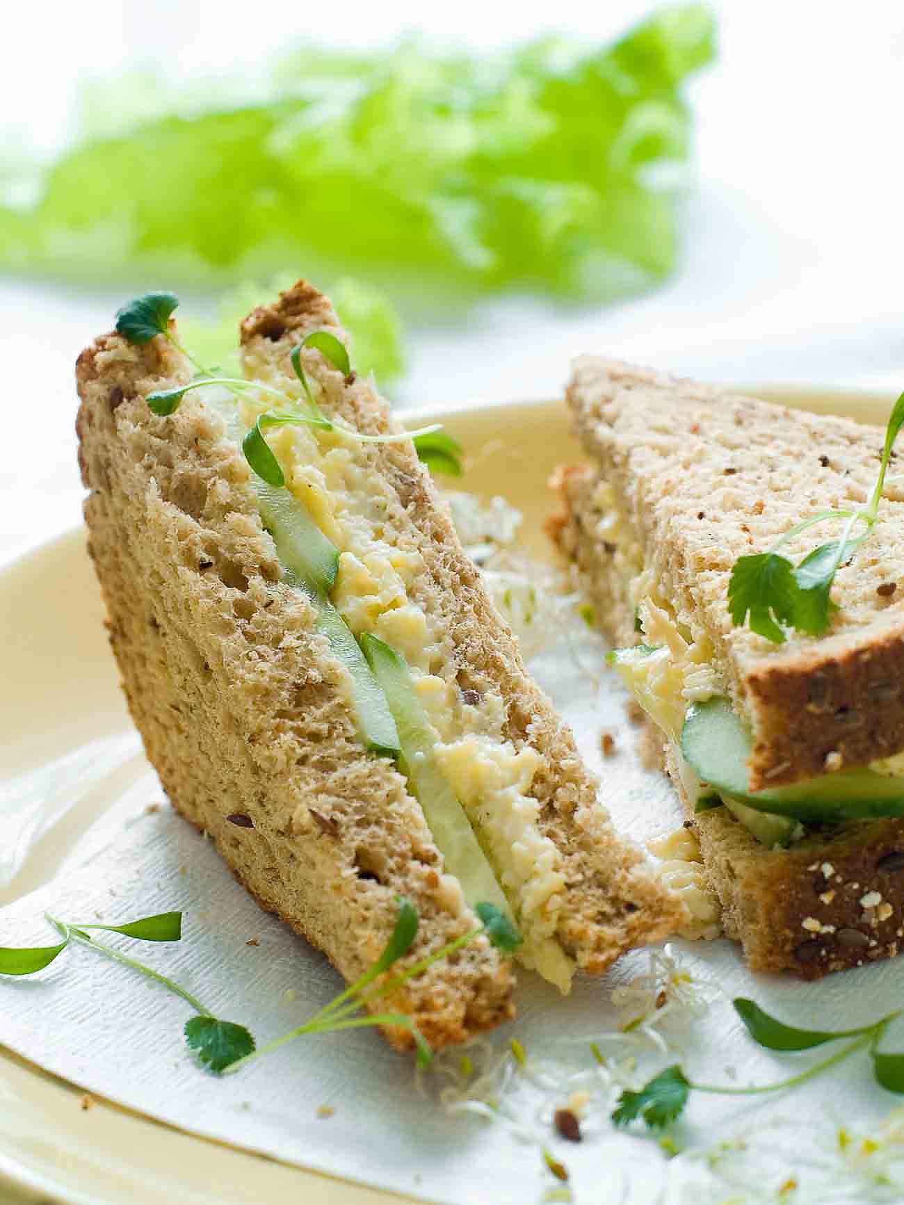 Scrambled Egg Sandwich Recipe With Cucumber by Archana's Kitchen