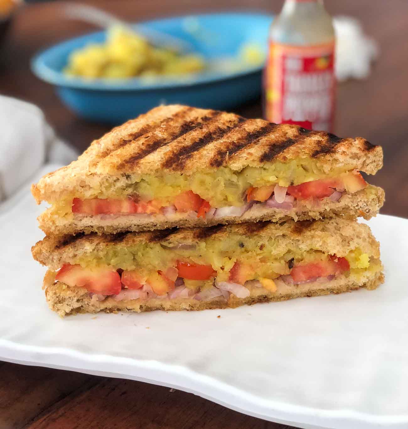 Grilled Spicy Potato Sandwich Recipe