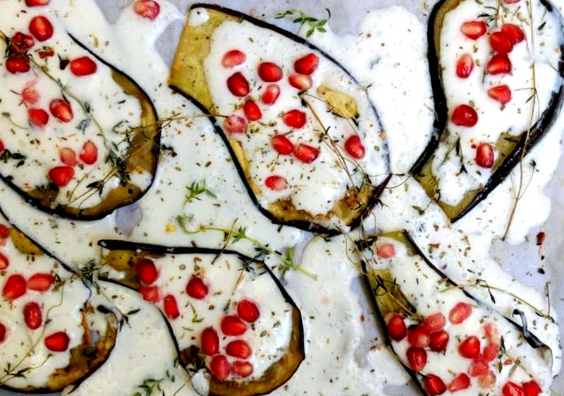 Grilled Aubergines with Tzatziki Sauce Recipe